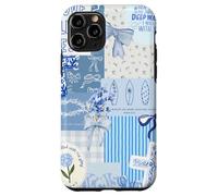 Custodia per iPhone 11 Pro Fiocco blu Love Like Jesus carino floreale estivo patchwork
