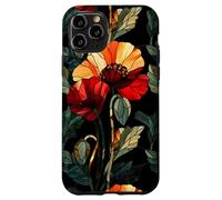 Custodia per iPhone 11 Pro Floral Cupo Art Nouveau Papavero Gotico Botanico Stile Boho