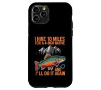 Custodia per iPhone 11 Pro Fly Fishing Brook Trout Hiker Blue Line Native