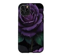 Custodia per iPhone 11 Pro Foglie di mezzanotte rosa viola scuro