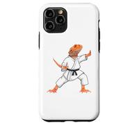 Custodia per iPhone 11 Pro Funny Bearded dragons doing Karate Samurai Ninja lizard