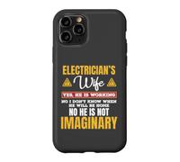Custodia per iPhone 11 Pro Funny Electricians Wife Yes He's Working