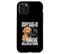 Custodia per iPhone 11 Pro Funny Golden Retriever Soft Mouth Shoe Relocation Dog