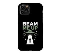 Custodia per iPhone 11 Pro Funny UFO Alien Space Humor Sci Fi Graphic Beam Me Up