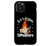 Custodia per iPhone 11 Pro Funny Whiskey Dad Gnome Men Quote Its 5 O Clock Somewhere