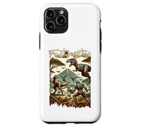 Custodia per iPhone 11 Pro Futuristic Dinosaur Battle Sci Fi Action Art Warrior