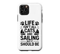 Custodia per iPhone 11 Pro Gatti E Vela Barca A Vela Divertente Vela