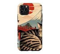 Custodia per iPhone 11 Pro Gatto assonnato giapponese che dorme al tempio
