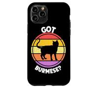 Custodia per iPhone 11 Pro Gatto birmano retrò tramonto vintage anni '80 design estetico