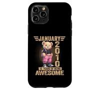 Custodia per iPhone 11 Pro Gennaio 2010 16° compleanno 16 Anno Teddy Bear Being Awesome