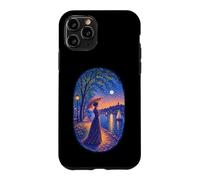 Custodia per iPhone 11 Pro Georges Seurat Ispirato Pointillist Moonlit Riverside Woman