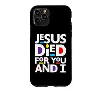 Custodia per iPhone 11 Pro Gesù è morto per te e io cristiano Natale cristiano divertimento pasquale