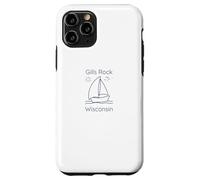 Custodia per iPhone 11 Pro Gills Rock Wisconsin Sailboat and Sun