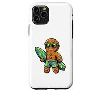 Custodia per iPhone 11 Pro Gingerbread Surfista, Natale al Sole, Tropici, umorismo