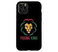 Custodia per iPhone 11 Pro Giovane re africano Lion Boy Black History Month Ragazzi africani