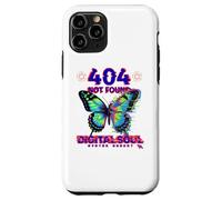 Custodia per iPhone 11 Pro Glitch Butterfly Cyberpunk Y2K Estetica Digitale Natura Arte