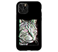Custodia per iPhone 11 Pro Glitch Cat Rave Party EDM Techno House Musica