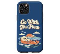 Custodia per iPhone 11 Pro Go With The Flow Cute Sea Otter Retro Animal