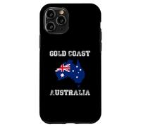 Custodia per iPhone 11 Pro Gold Coast Australia Vintage Bandiera Australia Mappa Design