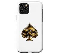 Custodia per iPhone 11 Pro Golden Spade Sunglasses Poker Casino Lucky Symbol