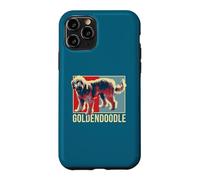 Custodia per iPhone 11 Pro Goldendoodle Pop Art Ritratto Doodle mamma papà amante dei cani arte