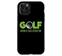 Custodia per iPhone 11 Pro Golf divertente erba distruzione con pallina da golf grafica