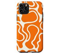 Custodia per iPhone 11 Pro Groovy arancione fluido astratto linea ondulata modello