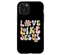 Custodia per iPhone 11 Pro Groovy Love Like Jesus Religious God Christian Graphic