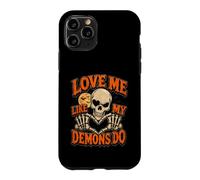Custodia per iPhone 11 Pro Halloween Teschi Love Me My Demons Do Gothic Valentines