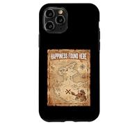 Custodia per iPhone 11 Pro Happiness Found Here Vintage Pirate Map Crab