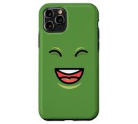 Custodia per iPhone 11 Pro Happy Laughing Face - Cartoon Green Avocado