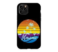 Custodia per iPhone 11 Pro Hawaii Vintage Sunset Surfer Souvenir