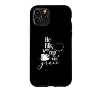 Custodia per iPhone 11 Pro He Fills My Cup With Grace Christian Love Bible Citazione