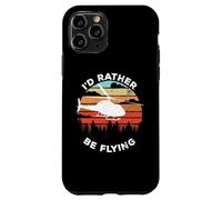 Custodia per iPhone 11 Pro Helicopter Funny Pilot Gift I'd Rather Be Flying Retro