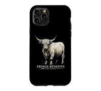 Custodia per iPhone 11 Pro Highland Fringe Cow Benefits Funny Vintage Incisione