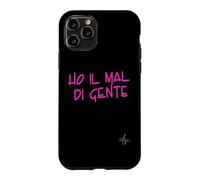 Custodia per iPhone 11 Pro Ho il mal di gente | Marca dolceSenso URBAN testo rosa