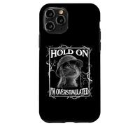 Custodia per iPhone 11 Pro Hold on I'm Overstimulated Funny Cat Dramatic Lightning Band