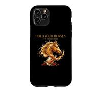 Custodia per iPhone 11 Pro Hold Your Horses Horse Racing Whiskey Drink