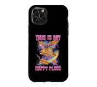 Custodia per iPhone 11 Pro Hotdog Meme Cat My Happy Place Bootleg Glizzy Hot Dog