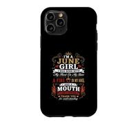 Custodia per iPhone 11 Pro I Am A June Girl Fire In My Soul Queen Compleanno