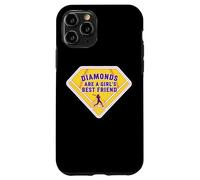 Custodia per iPhone 11 Pro I diamanti sono i migliori amici delle ragazze Softball Baseball femminile
