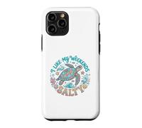 Custodia per iPhone 11 Pro I Like My Weekends Salty Sea Turtle Beach Lover