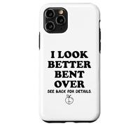 Custodia per iPhone 11 Pro I Look Better Bent Over Book See Back for Details Peach Butt