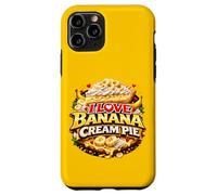 Custodia per iPhone 11 Pro I Love Banana Cream Pie Retro Diner Dessert Topping Cherry