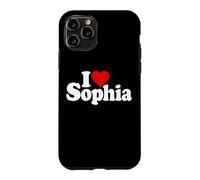 Custodia per iPhone 11 Pro I LOVE CUORE SOPHIA NOME SU UN TEE