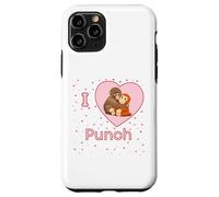 Custodia per iPhone 11 Pro I Love Punch The Baby Monkey Hearts