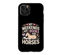 Custodia per iPhone 11 Pro I miei fine settimana sono libri e cavalli carino pony