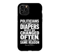 Custodia per iPhone 11 Pro I politici e i pannolini di Mark Twain devono essere cambiati spesso Wht