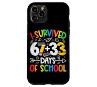 Custodia per iPhone 11 Pro I Survived 67 + 33 Days School Kids Funny Math 100th Day