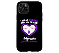 Custodia per iPhone 11 Pro I Wear Purple per il mio amico Emicrania Consapevolezza del mal di testa